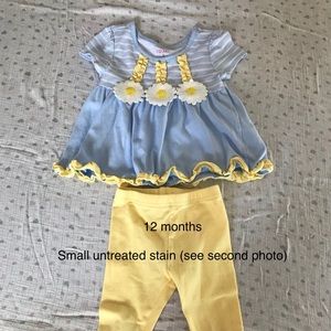 Blue and yellow outfit